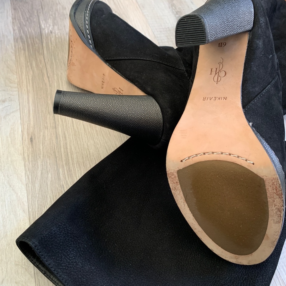 Cole Haan Nola Slouch Black Nubuck Platform Boots - Picture 6 of 7